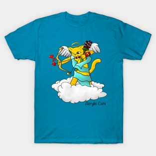 Valentine's Day Ginger Yellow Cupid Cat T-Shirt